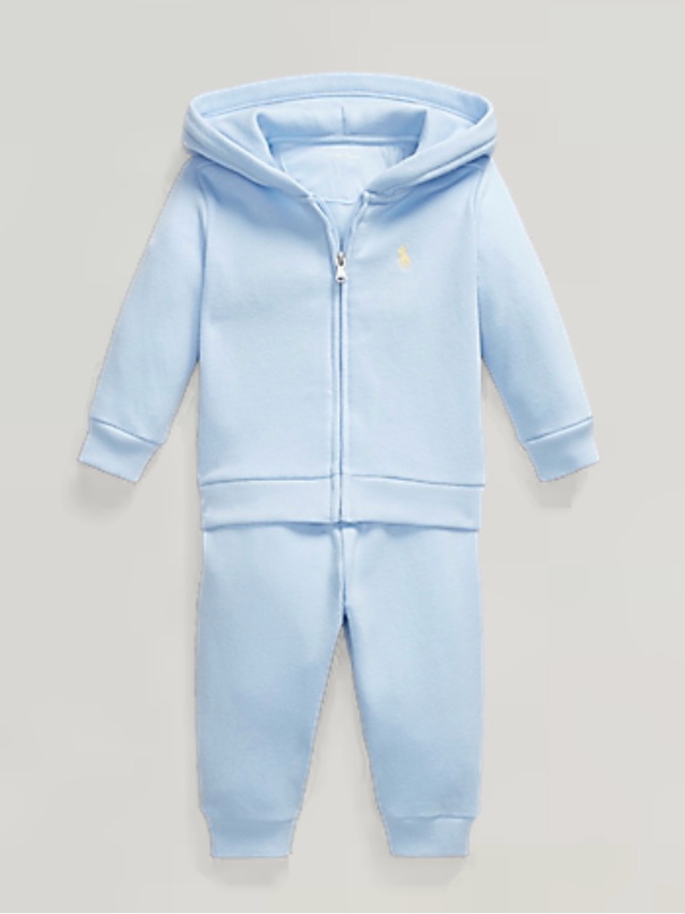 Ralph Lauren Light Blue Hooded Zip-Up Sweater
